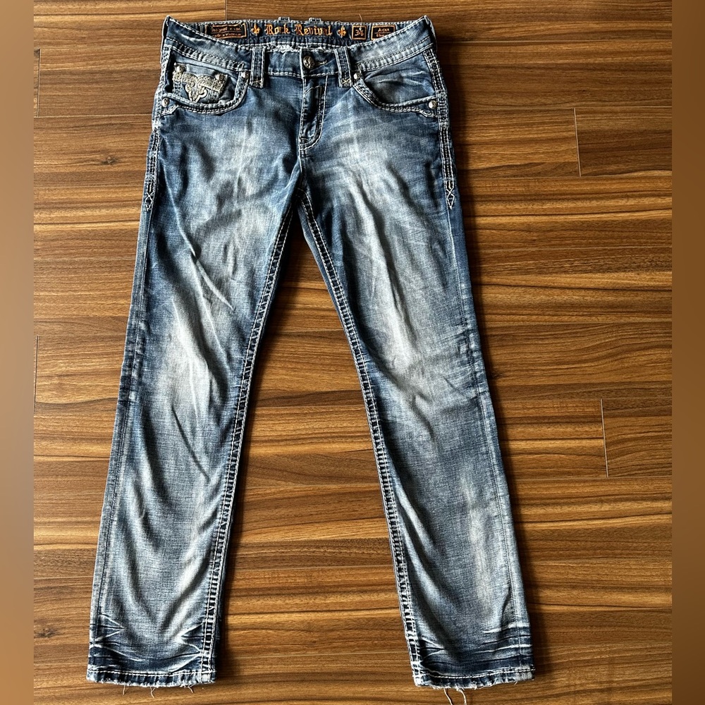Men’s Rock Revival Jeans 34 Waist Arjan Straight